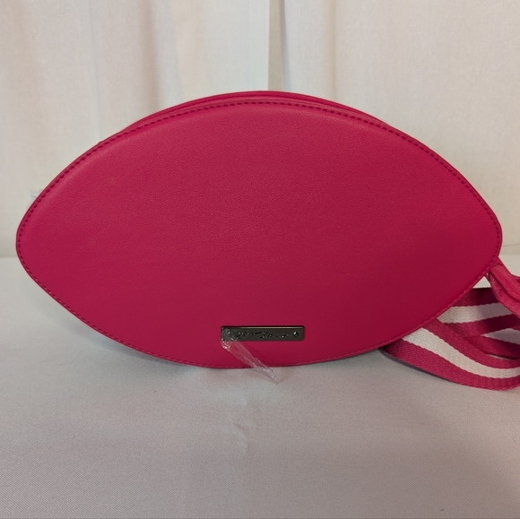 Betsey Johnson Football Pink Rhinestone Studded Crossbody Purse Novelty NWT - Picture 6 of 12